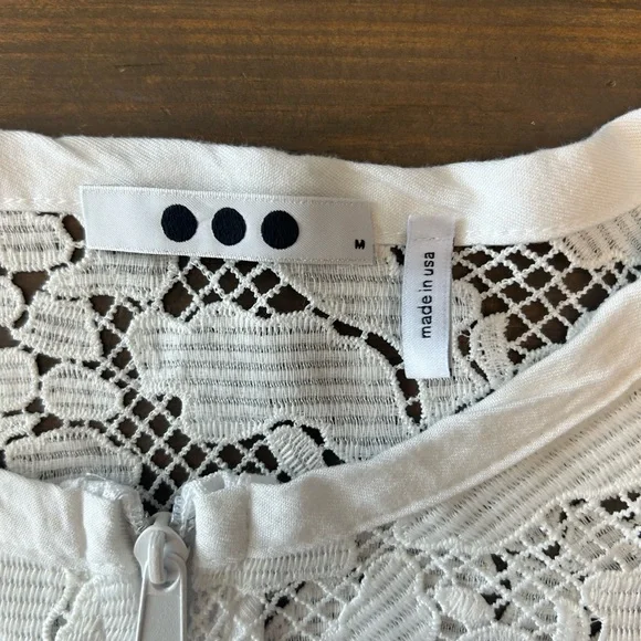 Three Dots Cotton Blend Crochet Lace Zip Lightweight Long Sleeve‎ Jacket Sz M - Picture 2 of 13